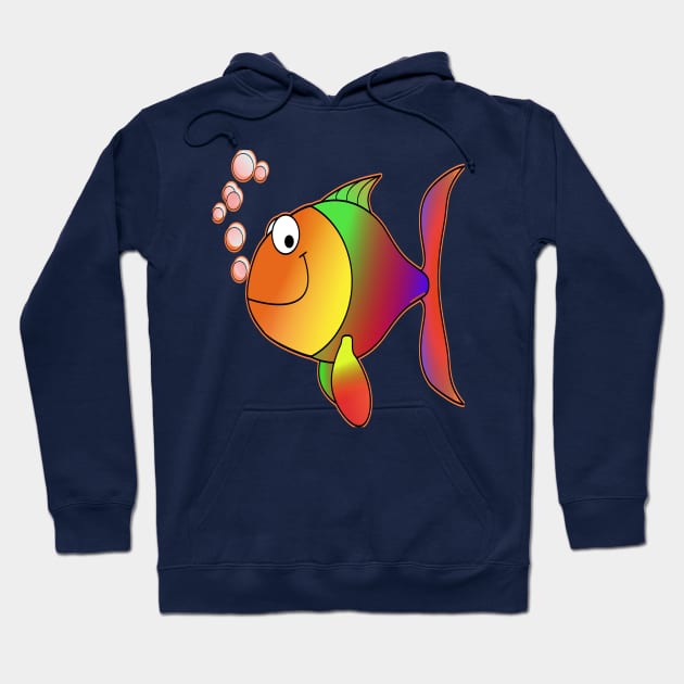Happy fish fish color Hoodie by Lebihanto